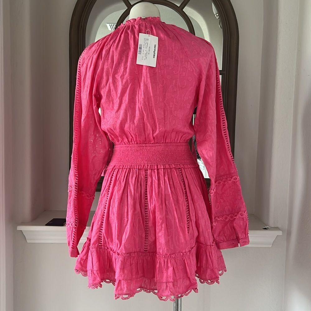 Hemant and Nandita Cotton Ruffled Eyelet Dress, Pink, New, Size XS - Picture 4 of 8